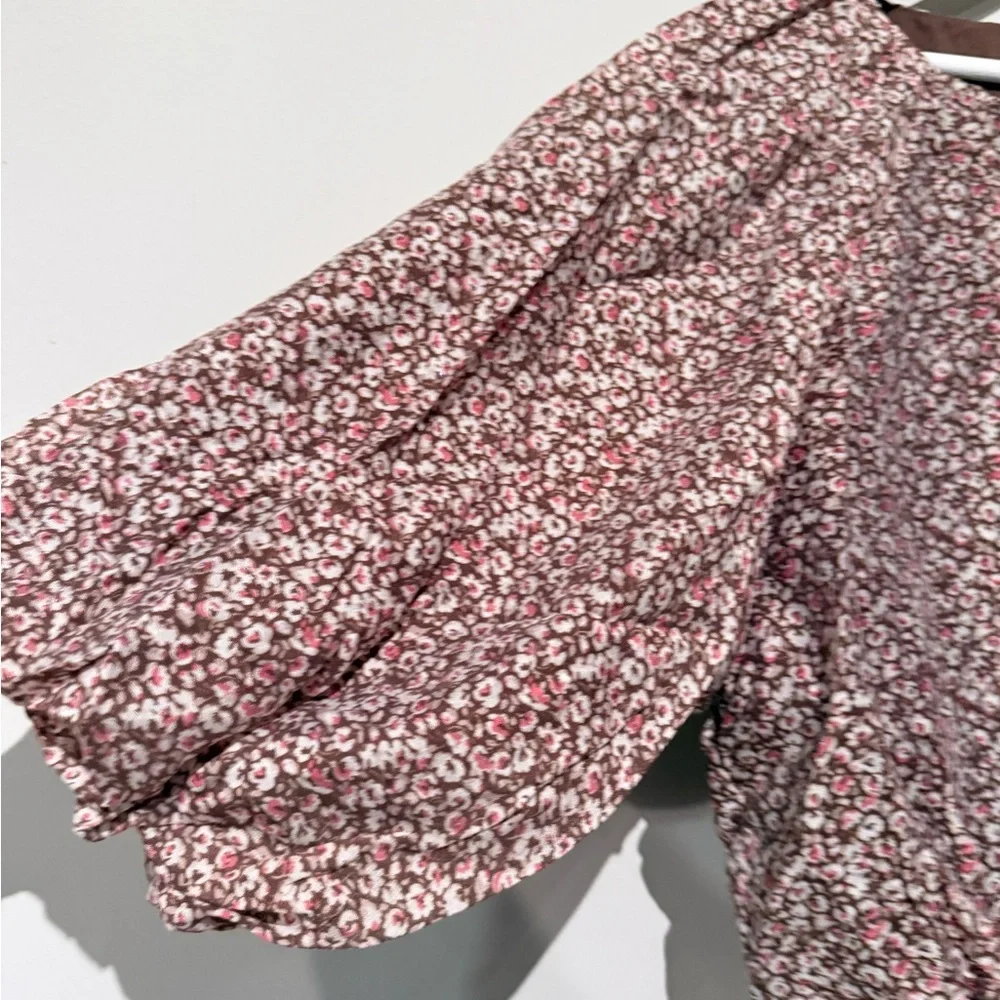 Abercrombie & Fitch floral crop top Peasant Boho Women M spring summer - Picture 4 of 9